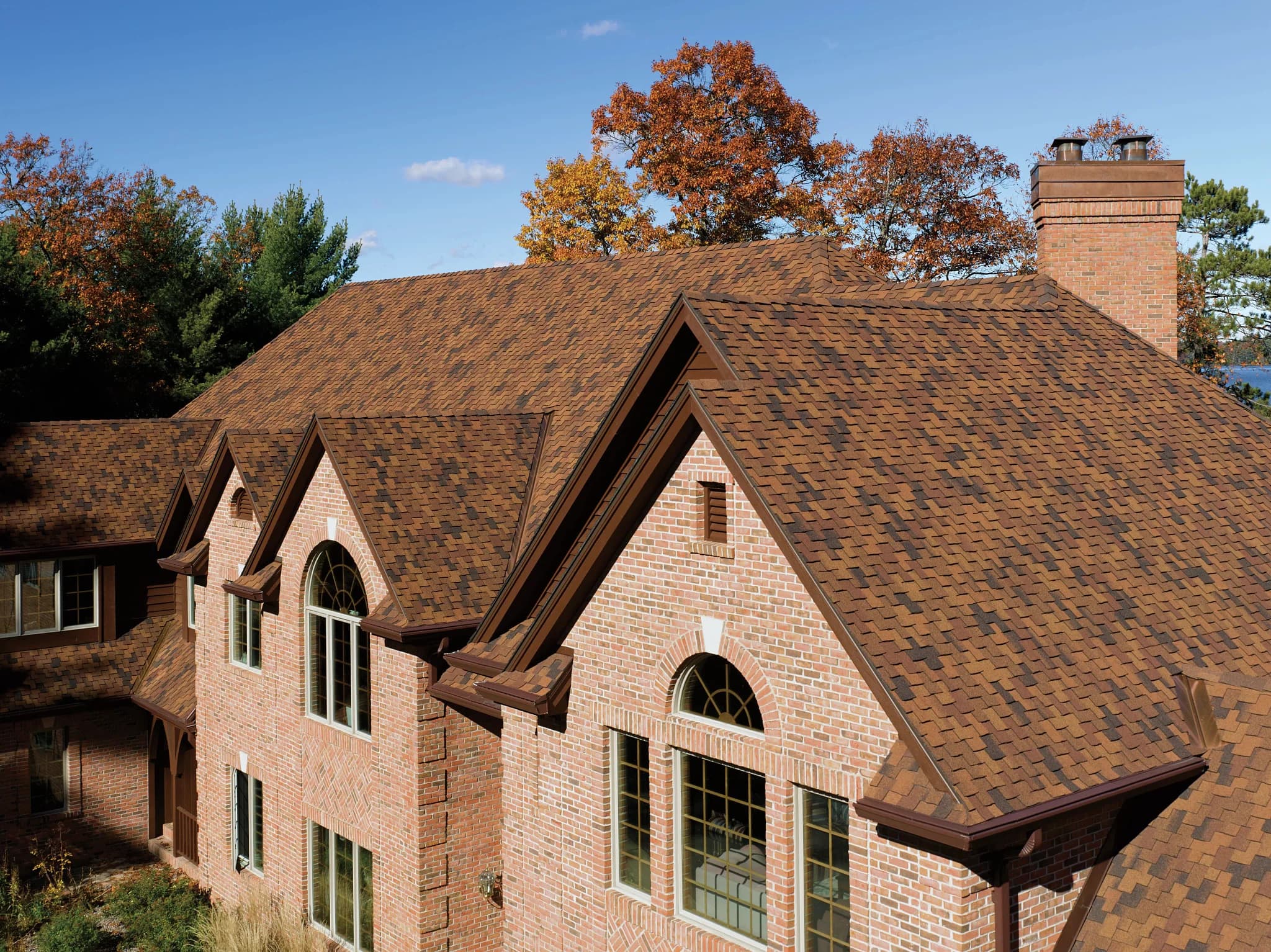 CertainTeed Presidential Shake TL designer shingles on a brick Twin Cities home